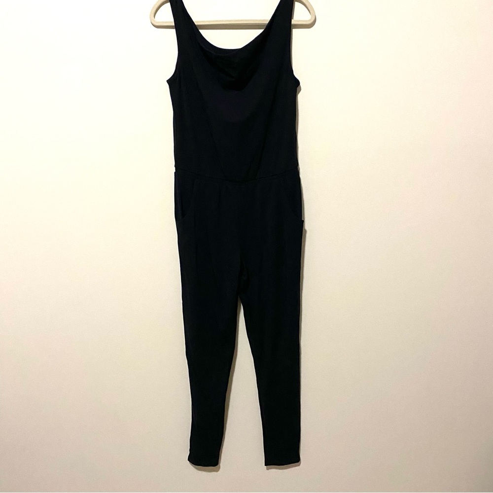 Garnet Hill Black Jersey Lounge Style Jumpsuit size 2